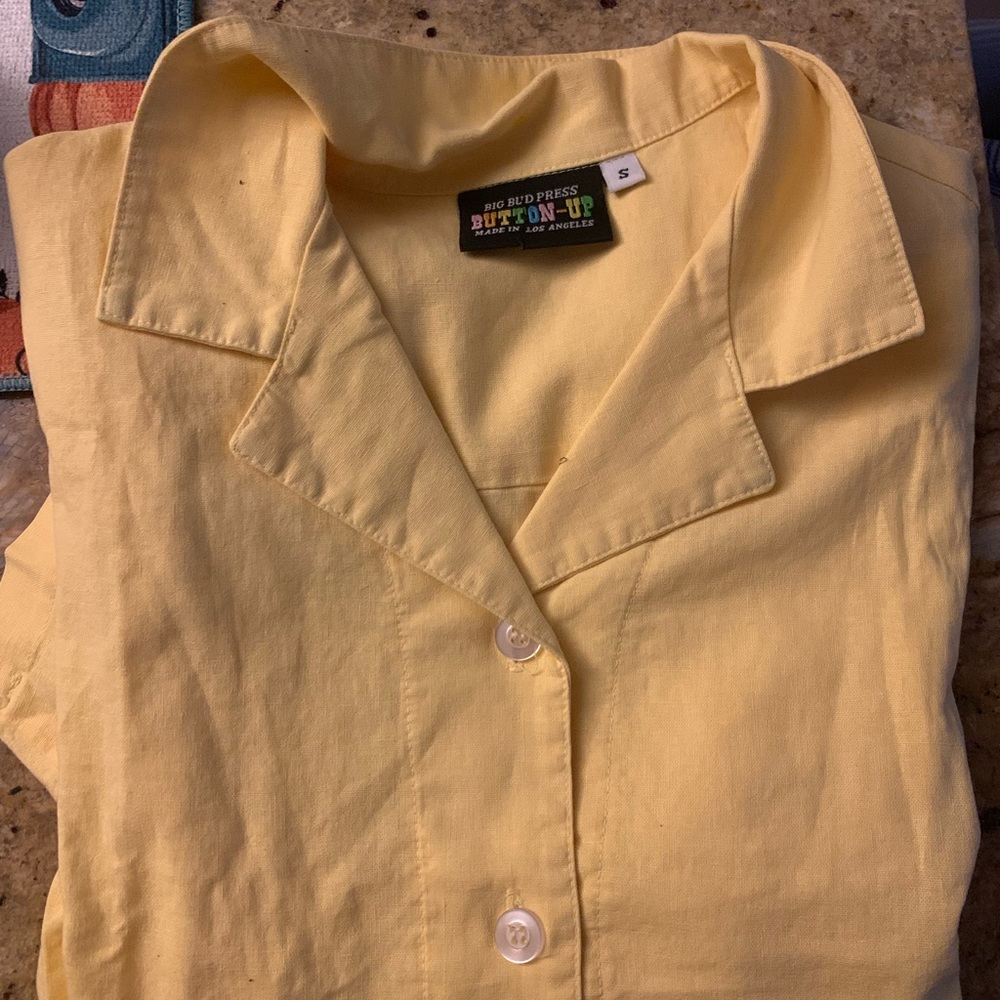 TRADE SEARCH - BIG BUD PRESS SAMPLE SALE BUTTON-UP S IN BUTTER YELLOW